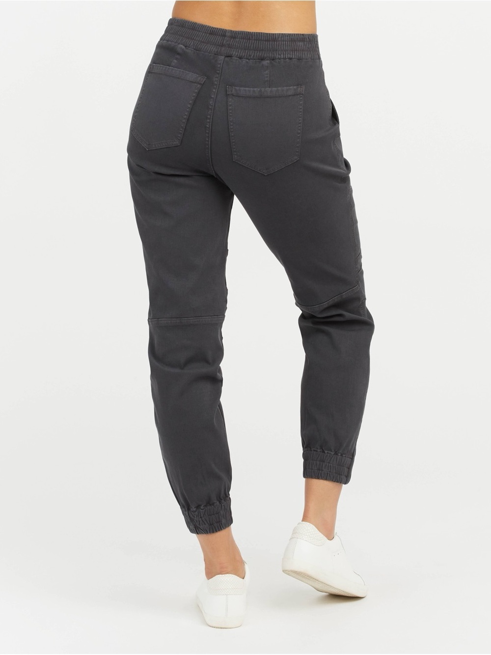 SPANX Plus Size Stretch Twill Utility Jogger Pants Gray Tapered Cargo 1X Travel - Picture 3 of 16
